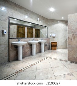 Interior Of A Luxury Public Restroom