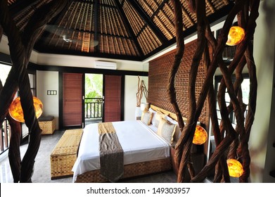 Interior Of Luxury Tropical Villa / Bedroom