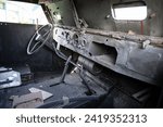 Interior of the The M3 half-track was an American armored personnel carrier half-track widely used by the Allies during World War II