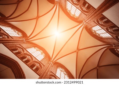 Interior of the main nave of old european catholic church - Powered by Shutterstock