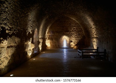 interior mediveal Ajloun castle - Ajloun Jordan 1.12.2019                      