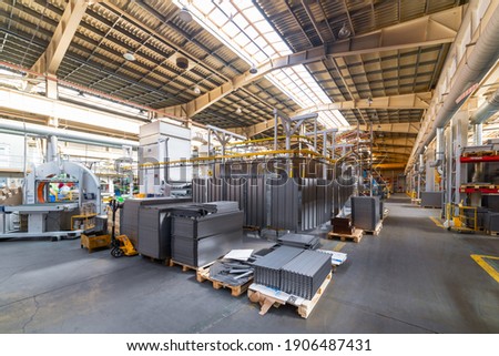 The interior of the metalworking shop. The interior of the metalworking shop. Modern industrial enterprise.