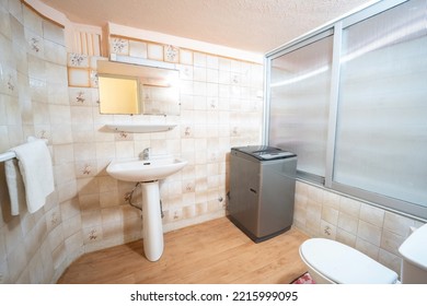 The Interior Of A Middle Class Bathroom