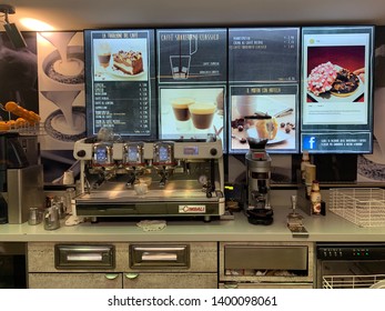 Interior Of McCafé McDonald’s In Milan 04.05.19