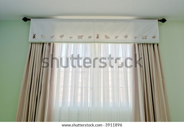 Interior Model Home Showing Drapery Using Stock Photo Edit Now