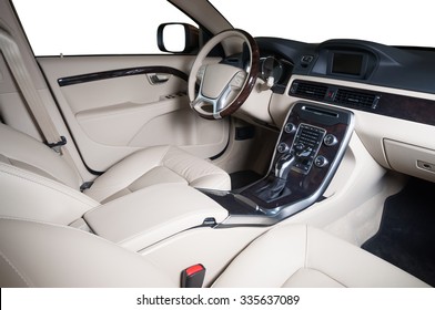 Interior of a modern automobile showing the dashboard - Shutterstock ID 335637089