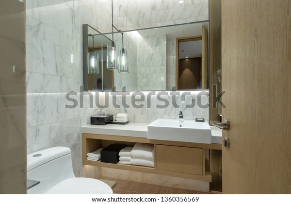 Interior Modern Bathroom Stock Photo (Edit Now) 1360356569