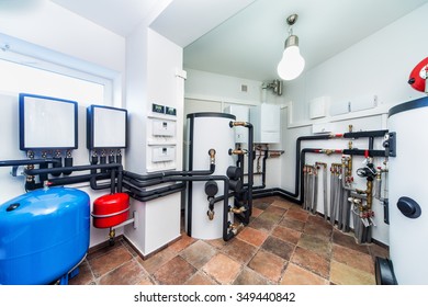 
Interior Of Modern Boiler With A Boiler In A Deep Well Pump