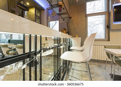 Interior of a modern cafe bar