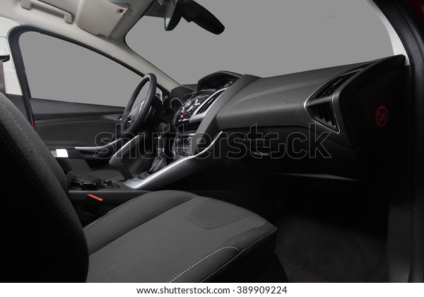 Interior of modern car.\
Automobile cabin.