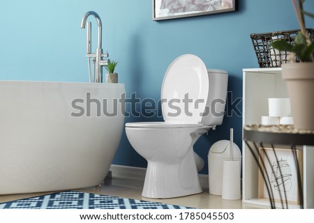 Interior of modern clean bathroom