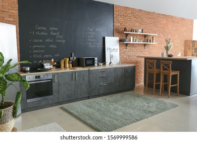 Interior of modern comfortable kitchen
