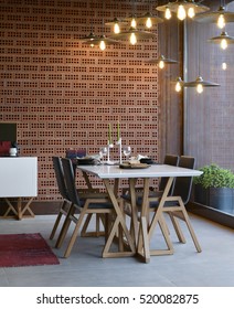 Interior Of A Modern Dining Room.