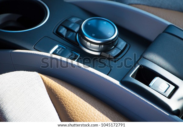 interior
of a modern electric car. the car of the
future