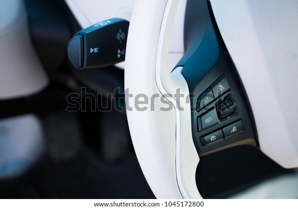 interior\
of a modern electric car. the car of the\
future