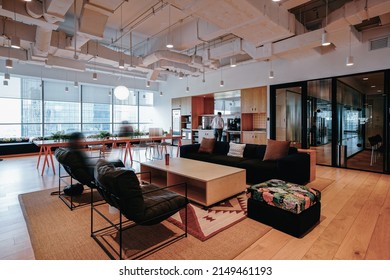 Interior of modern empty office building. Public office lobby.