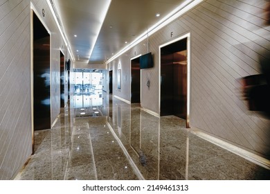 Interior of modern empty office building. Public office lobby. - Shutterstock ID 2149461313