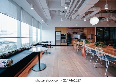 Interior of modern empty office building. Public office lobby.