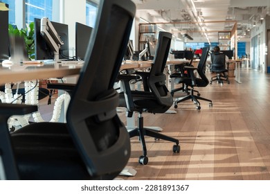 Interior of modern empty office building.The focus is on the seat - Shutterstock ID 2281891367