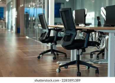 Interior of modern empty office building.The focus is on the seat - Shutterstock ID 2281891389