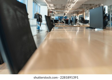 Interior of modern empty office building.The focus is on the seat - Shutterstock ID 2281891391