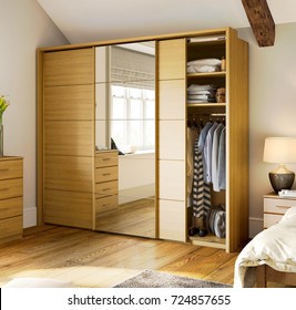 Interior of modern empty wardrobe room - Shutterstock ID 724857655