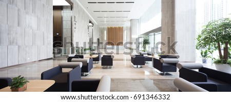 interior of modern entrance hall in modern office building