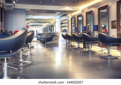 interior of modern hair salon - Shutterstock ID 144022057
