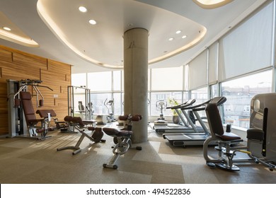 Interior Of A Modern Hotel Gym

