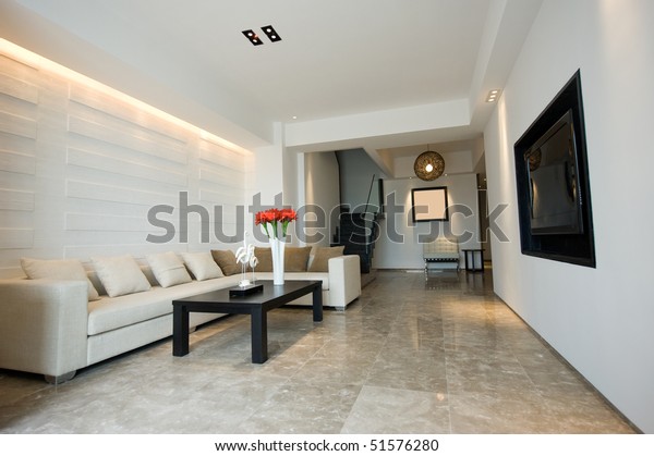 Interior Modern House Living Room Flat Stock Photo Edit Now