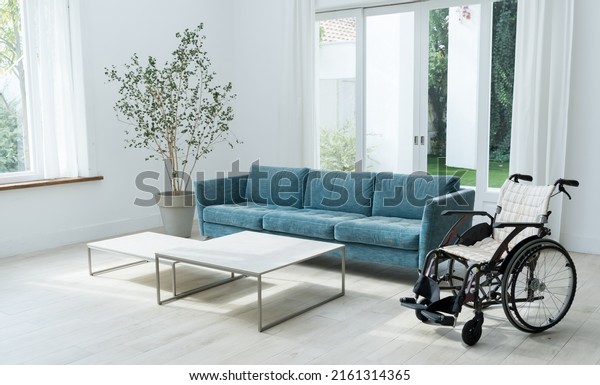 Interior Modern Living Room Wheelchair Stock Photo 2161314365   Interior Modern Living Room Wheelchair 600w 2161314365 