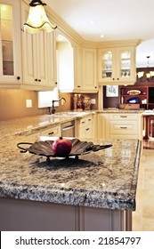 Interior Of Modern Luxury Kitchen With Granite Countertop