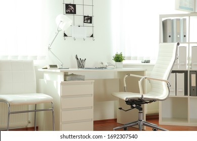 Interior Of Modern Medical Office. Doctor's Workplace