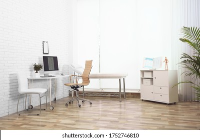 Interior Of Modern Medical Office. Doctor's Workplace