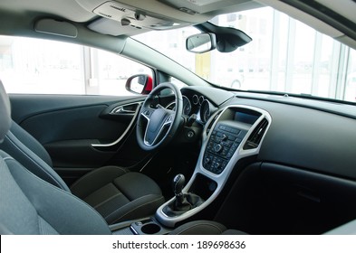 Interior Of A Modern New Car.