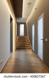 Interior Of Modern New Empty Corridor At Dental Clinic.