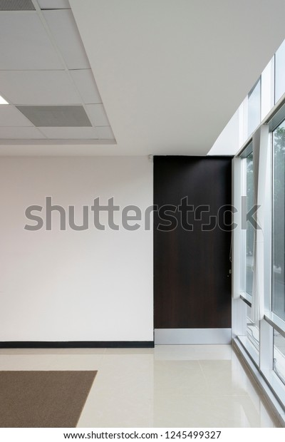 Interior Modern Office Large Window Wooden Stock Photo Edit