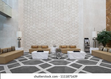interior of modern office lobby - Shutterstock ID 1111871639