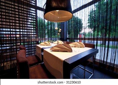 Interior of modern restaurant