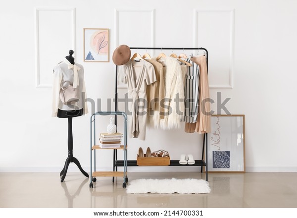 Interior of modern\
studio of clothes\
stylist