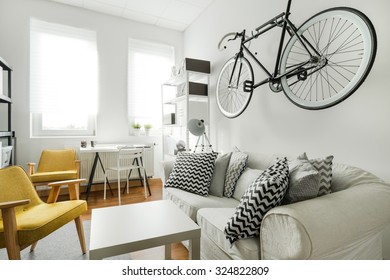 Interior Of Modern Studio Flat For Hipster