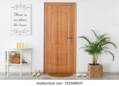 Interior Of Modern Stylish Hallway With Door Mat