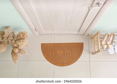 Interior Of Modern Stylish Hallway With Door Mat