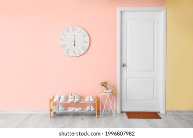 Interior Of Modern Stylish Hallway With Door Mat