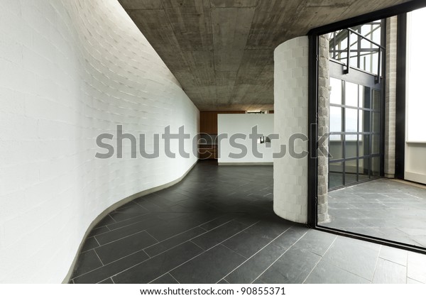 Interior Modern Villa Long Passage Balcony Stock Photo Edit Now