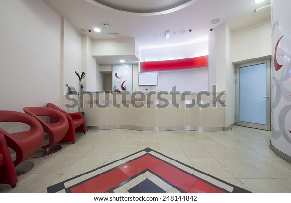 Interior Modern Waiting Room Reception Desk Stock Photo Edit Now