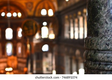 Interior of the mosque with column on right