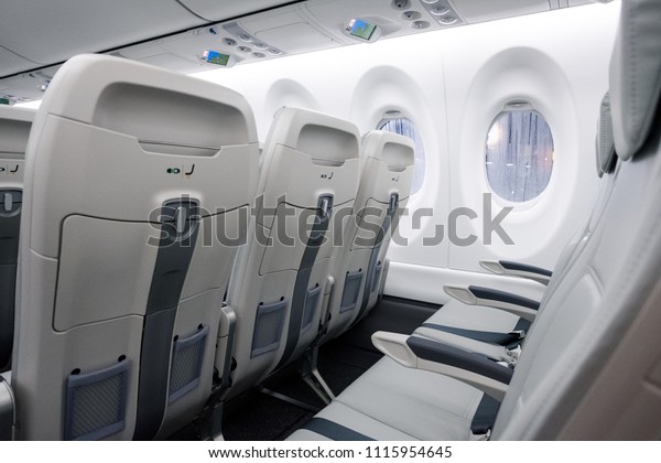 Interior New Airbaltic Airbus A220300 Bombardier Stock Photo (Edit Now ...