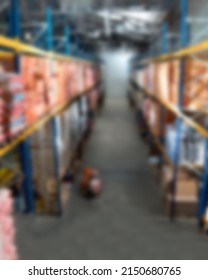 Interior of new empty warehouse