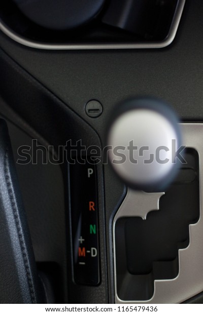 Interior of new vehicle with automatic\
transmission. Modern\
transportation.